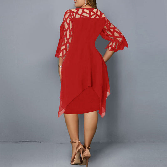 Salome – Élégante Robe Midi Grande Taille